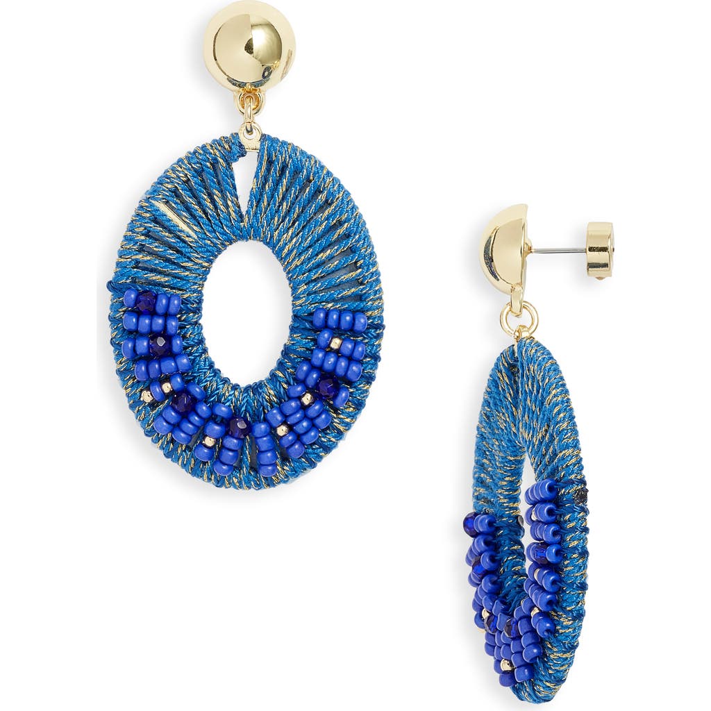 Nordstrom Beaded Oval Drop Earrings In Blue