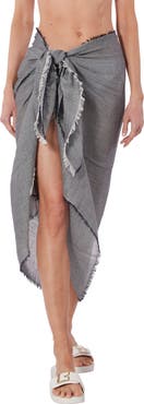 Vince Stripe Cotton Gauze Scarf