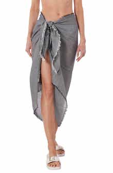 Vince Stripe Cotton Gauze Scarf