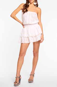 Ramy Brook Rita Eyelet Strapless Cotton Cover-Up Minidress