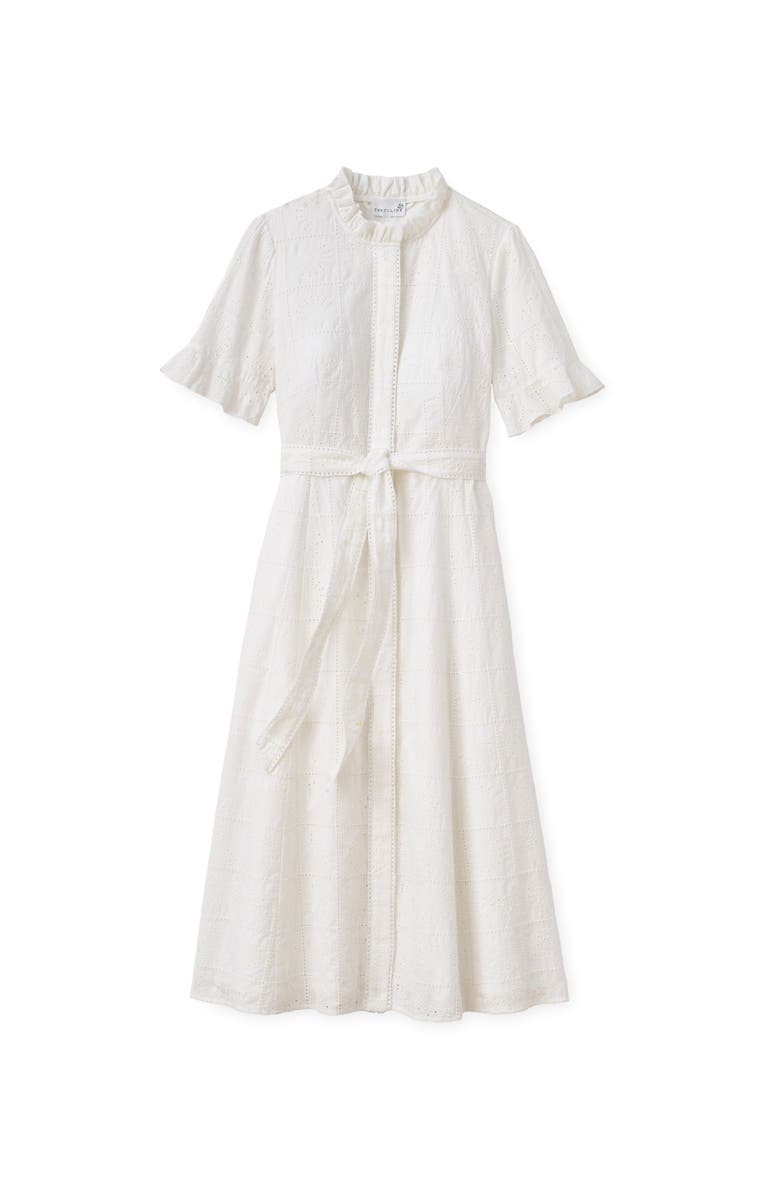 Cartolina Aria Eyelet Midi Dress, Main, color, Soft White