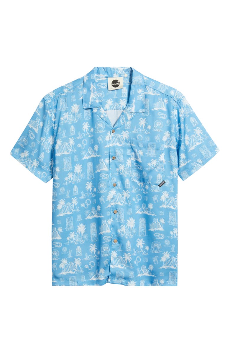 Boardies Print Short Sleeve Button-Up Camp Shirt, Main, color, 