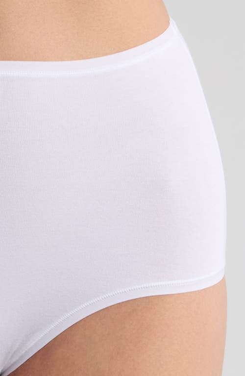 Natori Bliss Bare Cotton High Waist Briefs In White