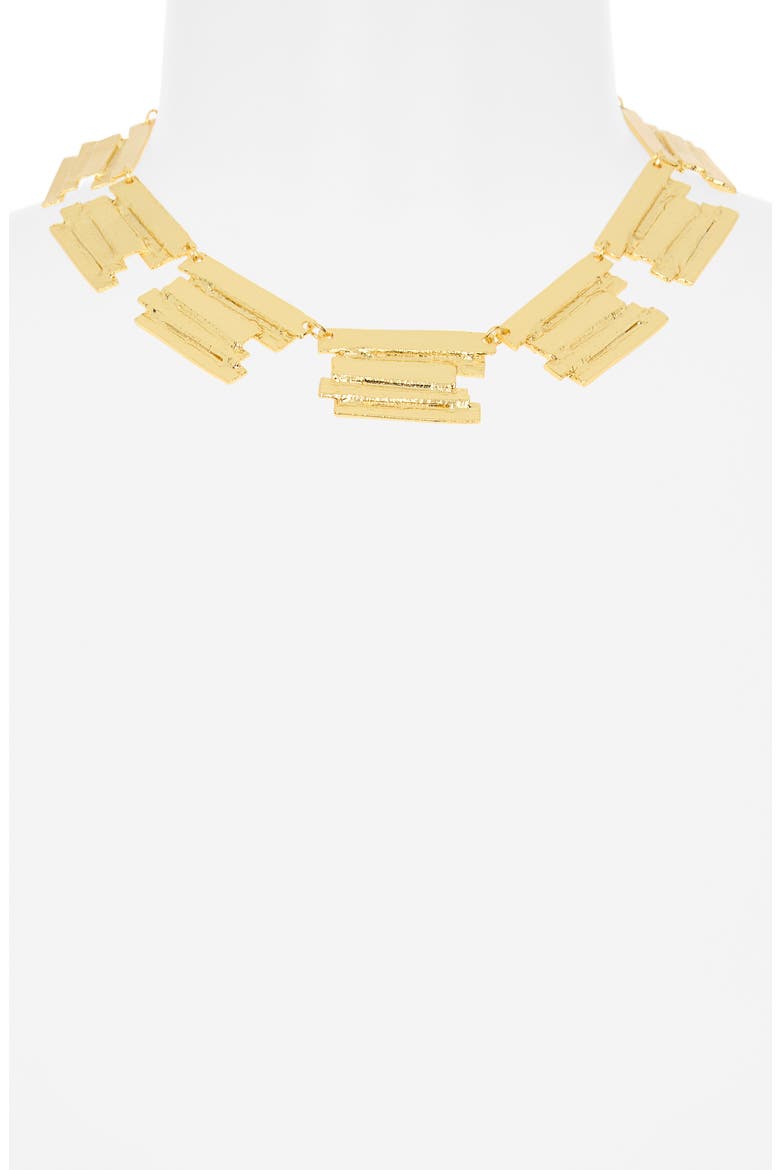 Brushed Bar Statement Necklace, Alternate, color, GOLD