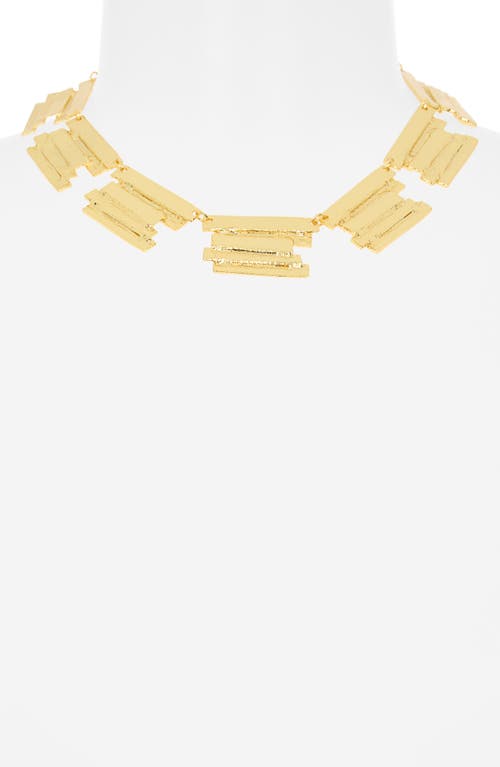 Karine Sultan Brushed Bar Statement Necklace In Gold