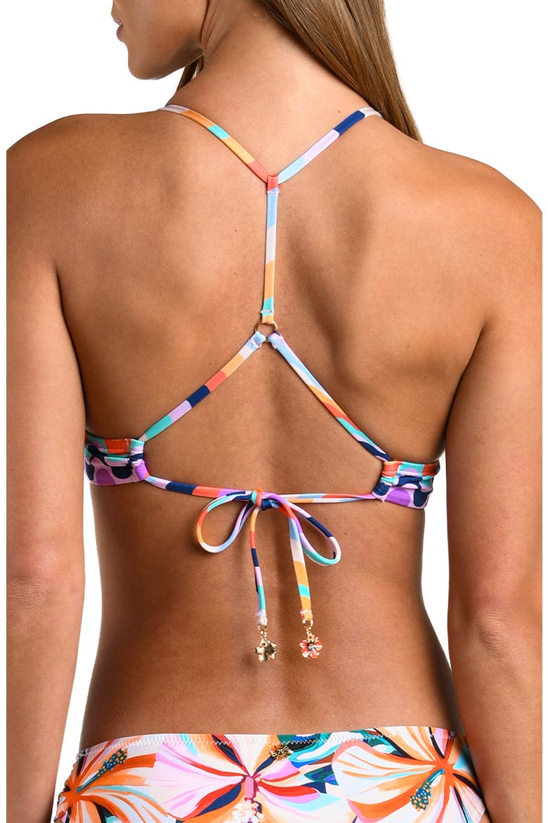 Untamed Tropics Racerback Bikini Top, Alternate, color, PURPLE MULTI