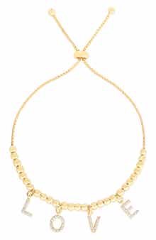 GLAZE JEWELRY CZ 'Love' Chain Slider Bracelet
