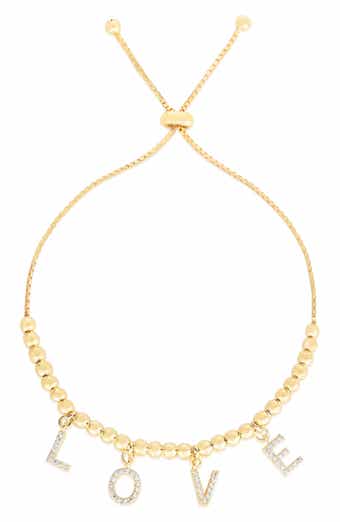 CZ 'Love' Chain Slider Bracelet