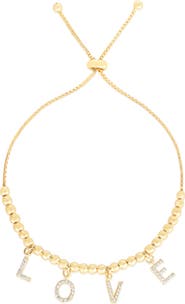 GLAZE JEWELRY CZ 'Love' Chain Slider Bracelet