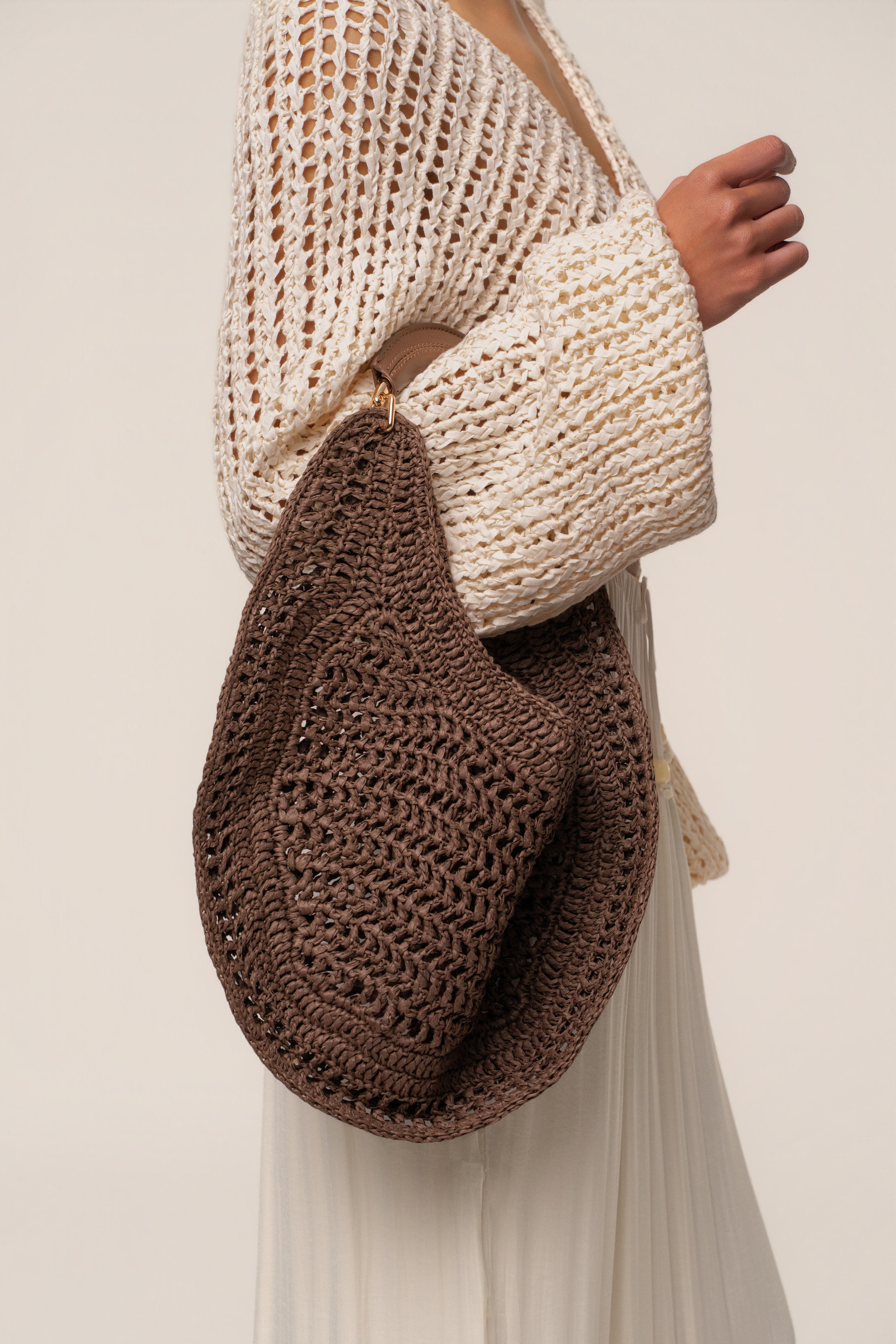 Seaside Woven Bag, Alternate, color, Chocolate