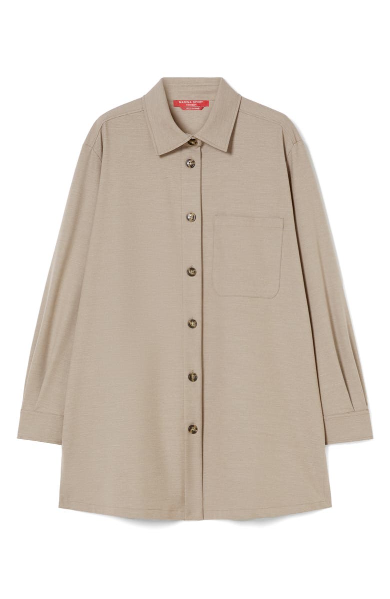 Marina Rinaldi Yanina Twill Shirt Jacket, Alternate, color, Turtledove