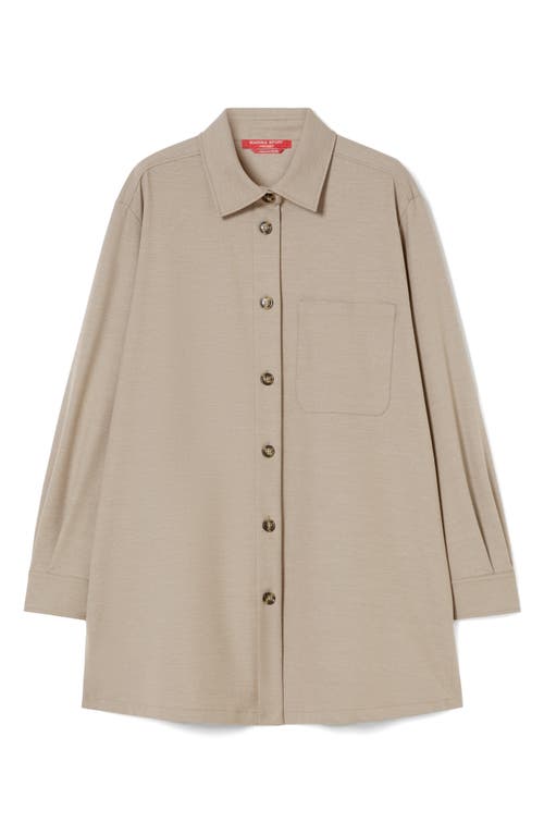 Marina Rinaldi Yanina Twill Shirt Jacket In Gray