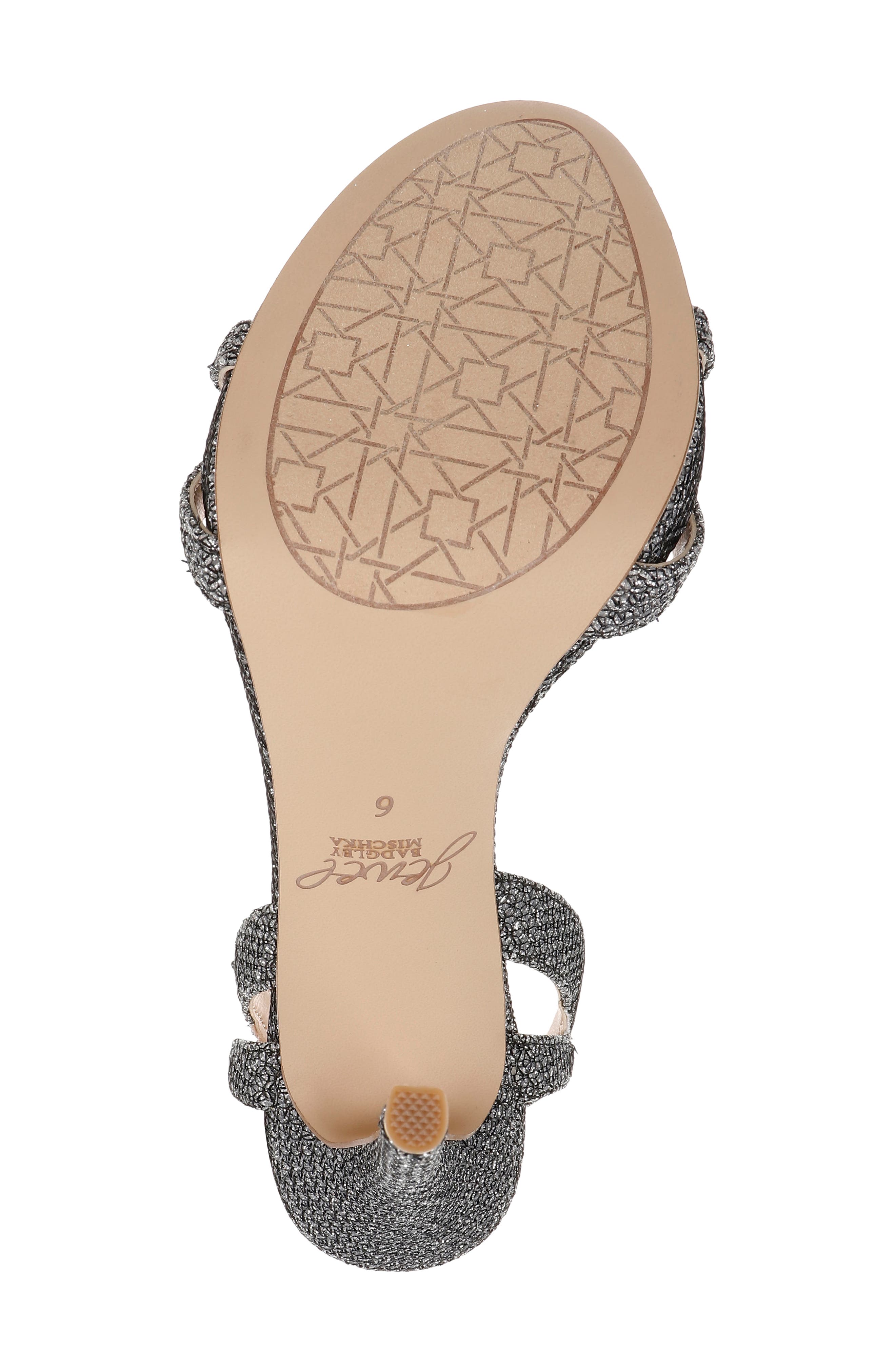 Jewel Badgley Mischka Arianna Ankle Strap Sandal, Alternate, color, Pewter