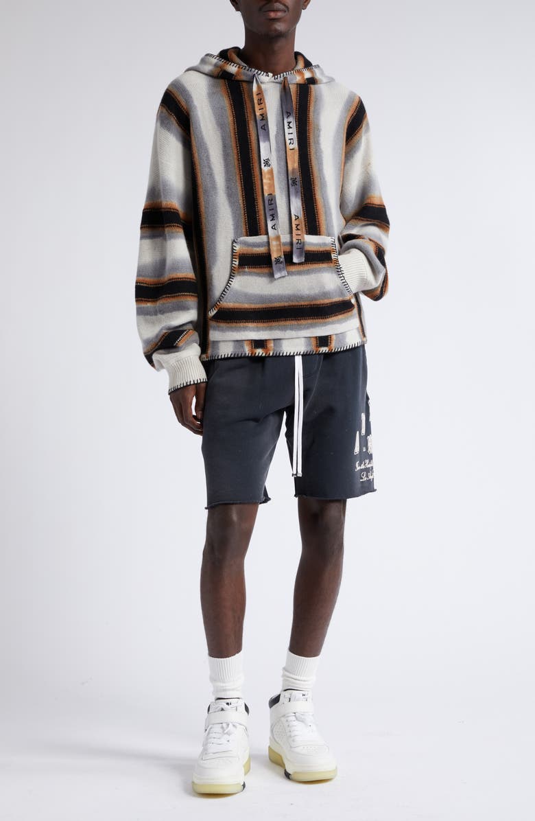 AMIRI Collegiate Logo Graphic Sweat Shorts, Alternate, color, 