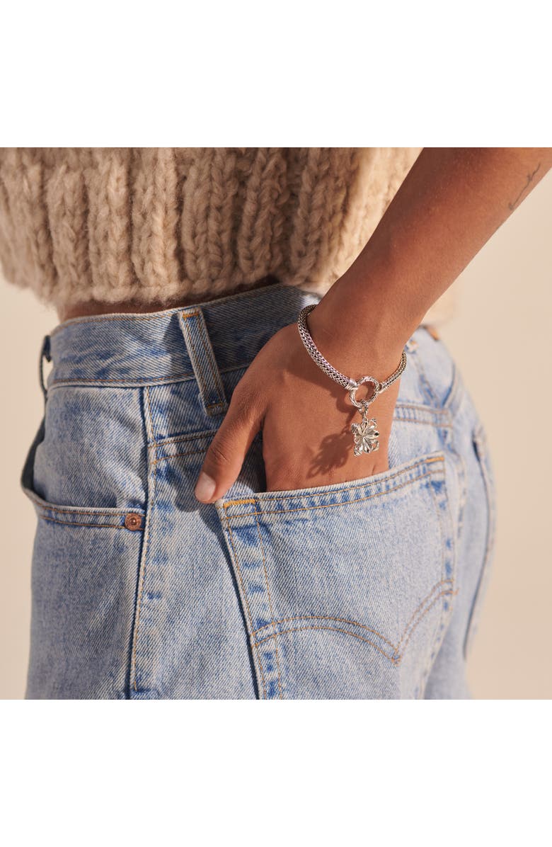 John Hardy Classic Chain Floral Pendant Rope Bracelet, Alternate, color, Silver