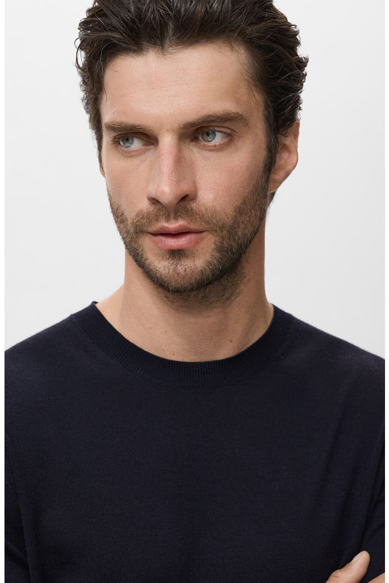 Crewneck Wool Sweater, Alternate, color, NAVY