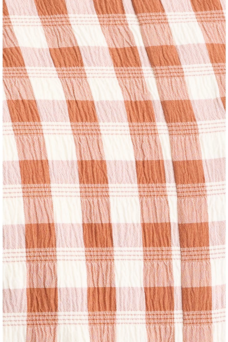 Gingham Sleeveless Peplum Top, Alternate, color, CINNAMON IVORY