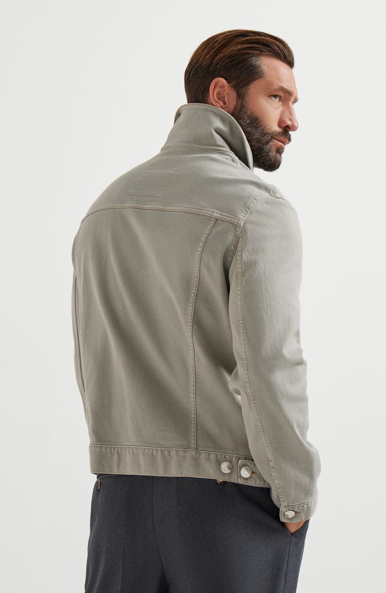 Brunello Cucinelli Denim four-pocket jacket, Alternate, color, Khaki