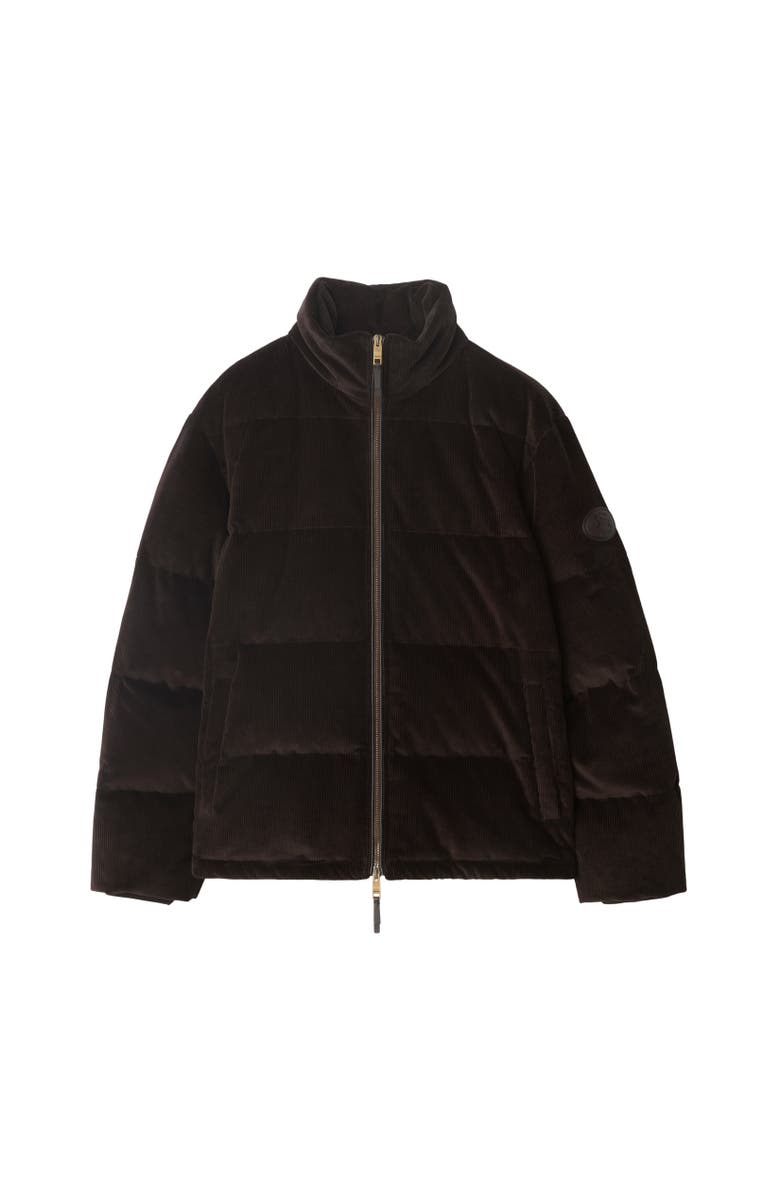 Burberry Corduroy Snowdon Puffer Jacket, Alternate, color, Clove Brown