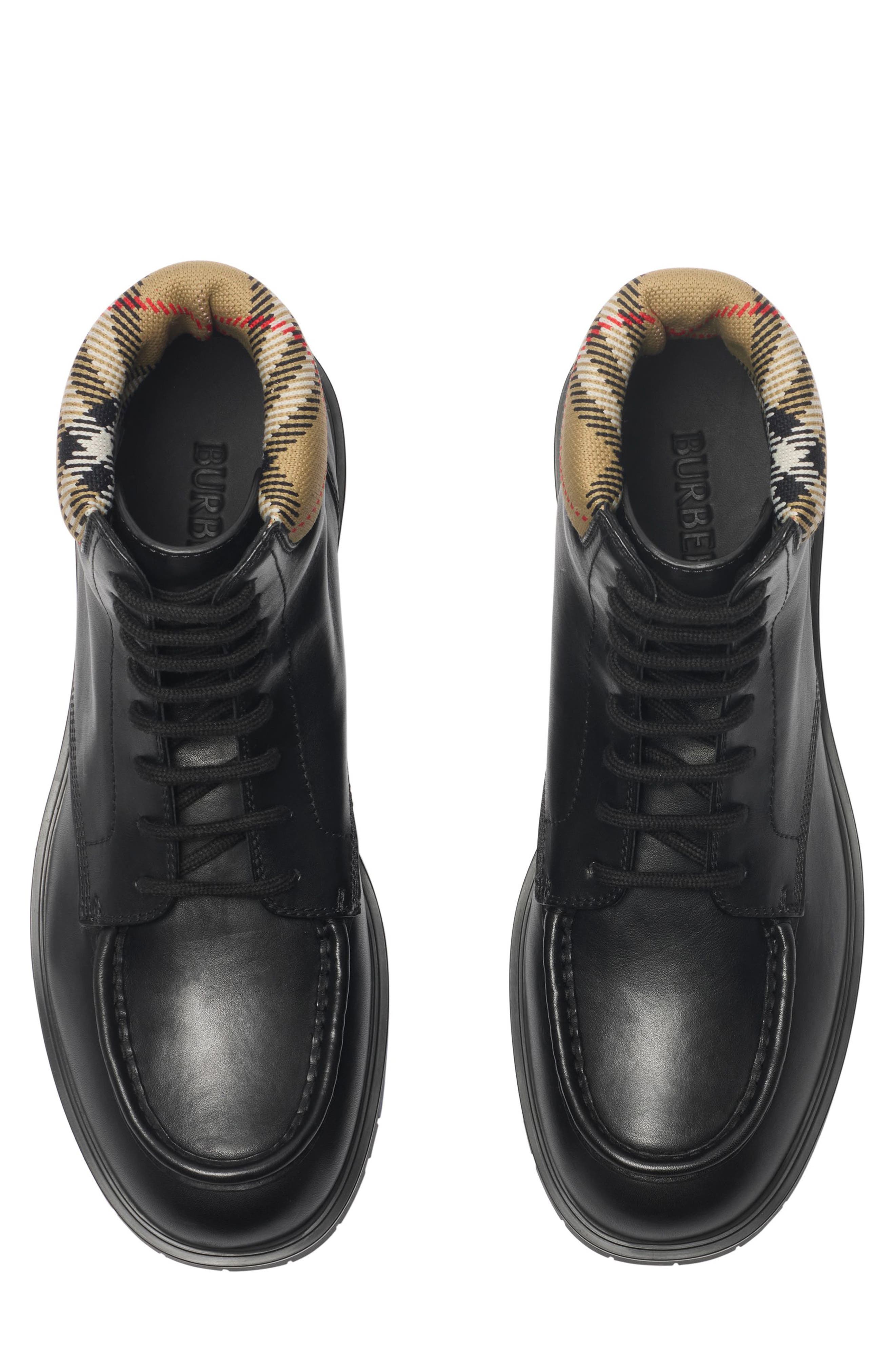 Burberry Rogue Combat Boot, Alternate, color, Black