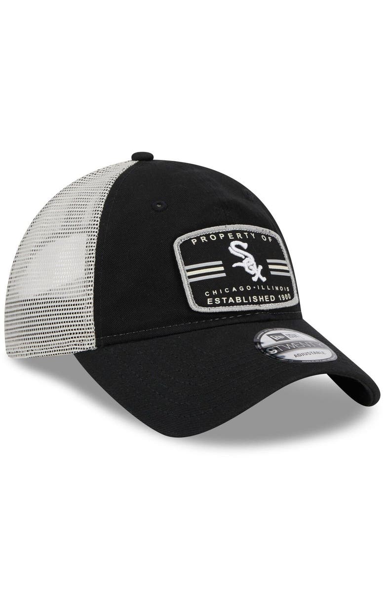 New Era Men's New Era Black Chicago White Sox Property Trucker 9TWENTY Snapback Hat, Alternate, color, Black