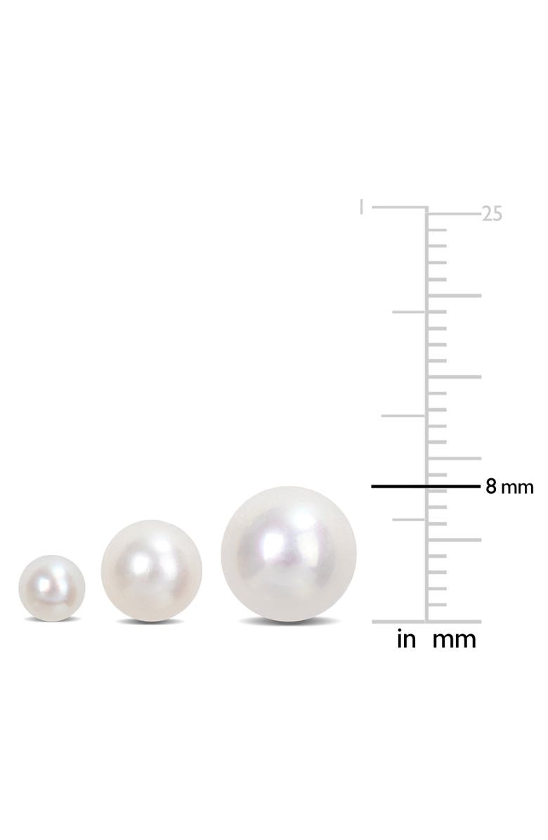 Julianna B. Cultured Pearl 3-Pair Stud Earrings Set 14k, Alternate, color, Pearl
