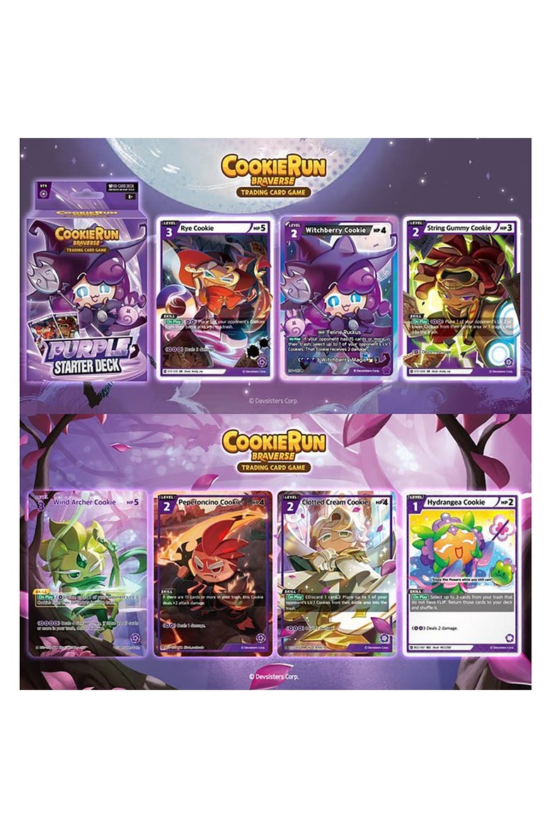 CookieRun Braverse Trading Card Game, Starter Deck Purple, Complex Game Play, Alternate, color, Multicolored