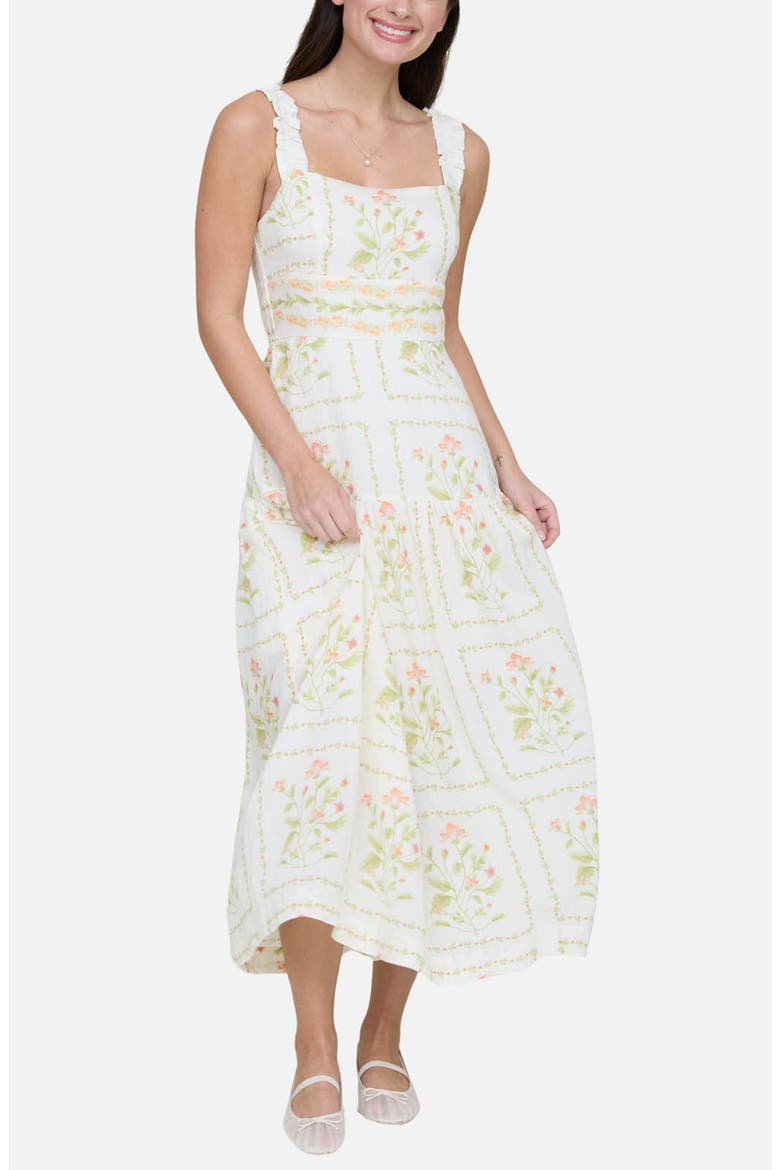 Floral Midi Dress, Alternate, color, CREAM MULTI