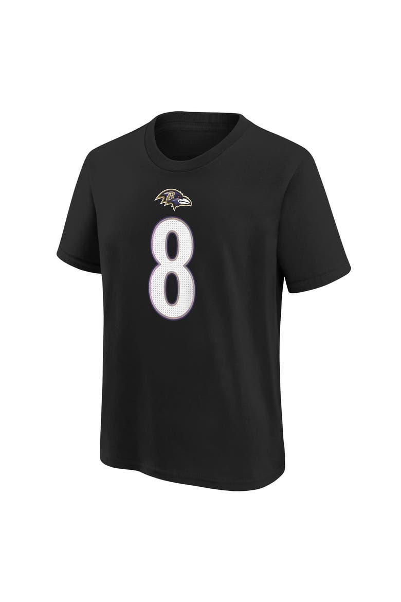 Youth Nike Lamar Jackson Black Baltimore Ravens Player Name & Number T-Shirt, Alternate, color, Black