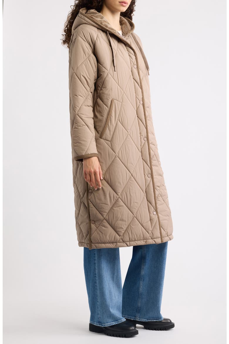 Sleeping Bag Quilted Coat, Alternate, color, DUSTYTAUPE
