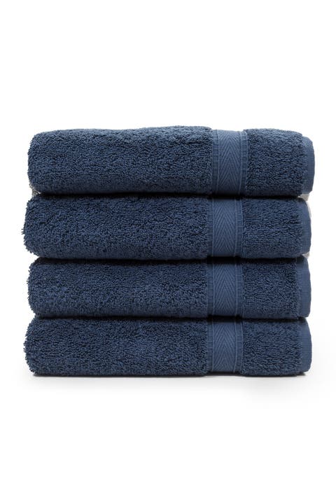 Sinemis Terry Hand Towels - Set of 4 - Navy