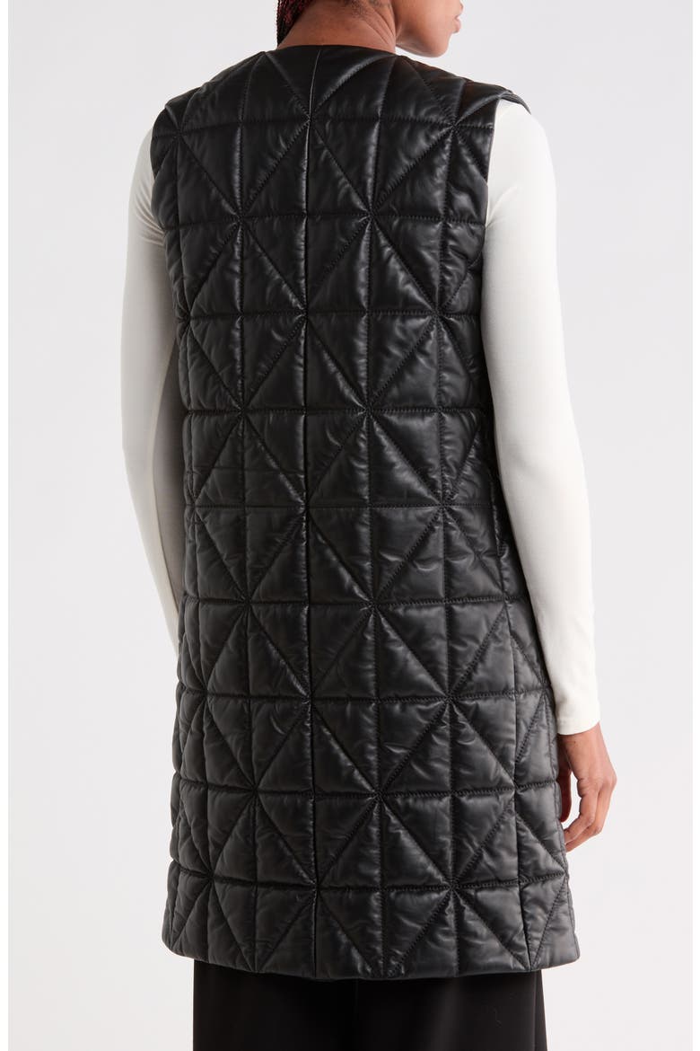 Quilted Leather Vest, Alternate, color, BLACK