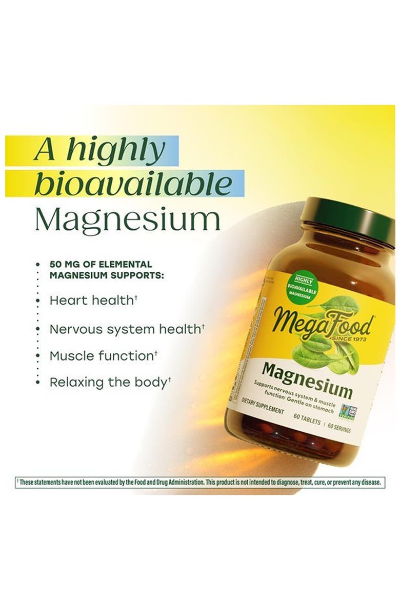 Magnesium Supplement, Chelated, Vegan, Gluten Free, Non-GMO, 60 Tablets, Alternate, color, None