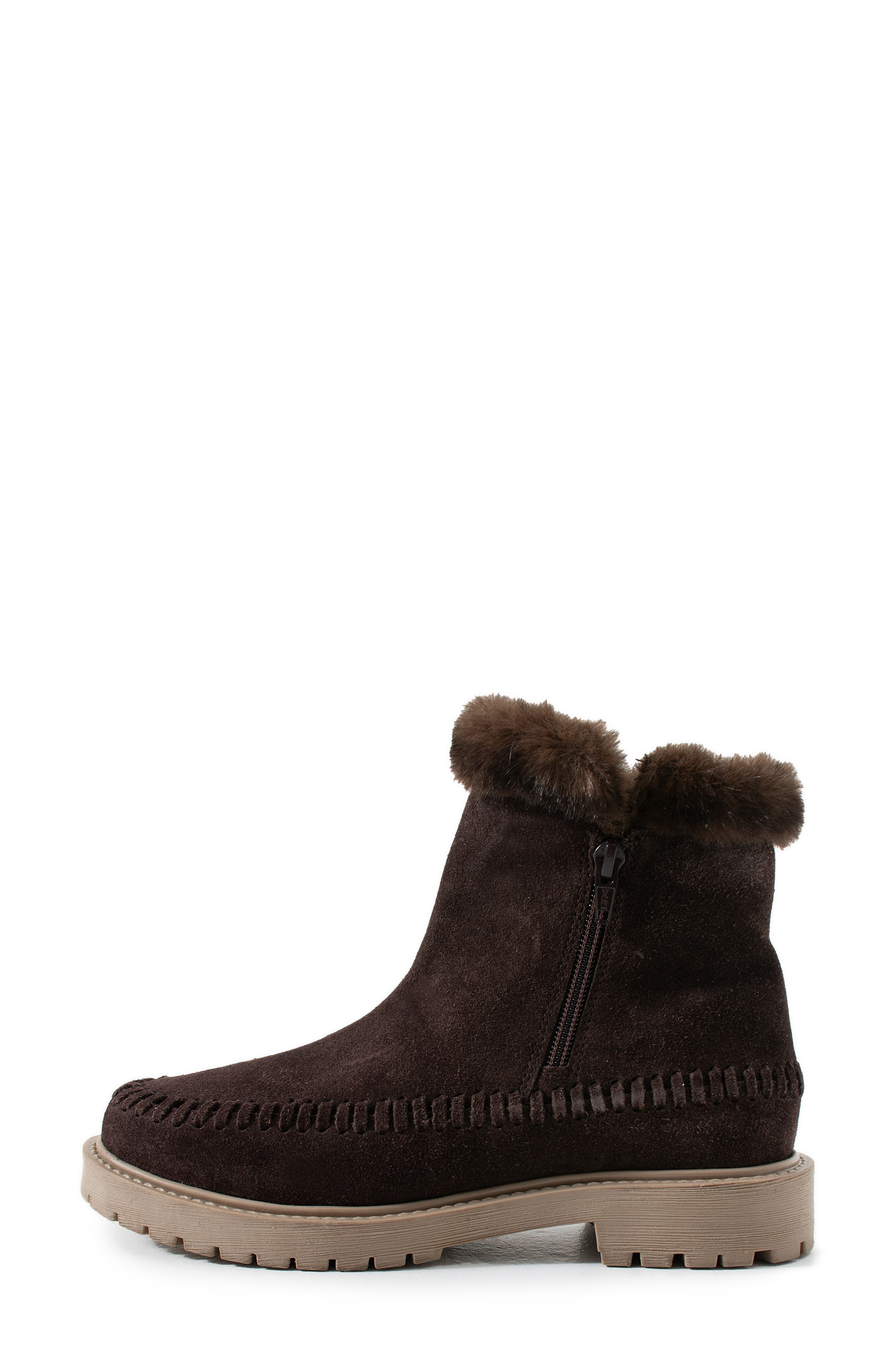 Jelavu Jenny Faux Fur Lined Whipstitch Boot, Alternate, color, Chocolate