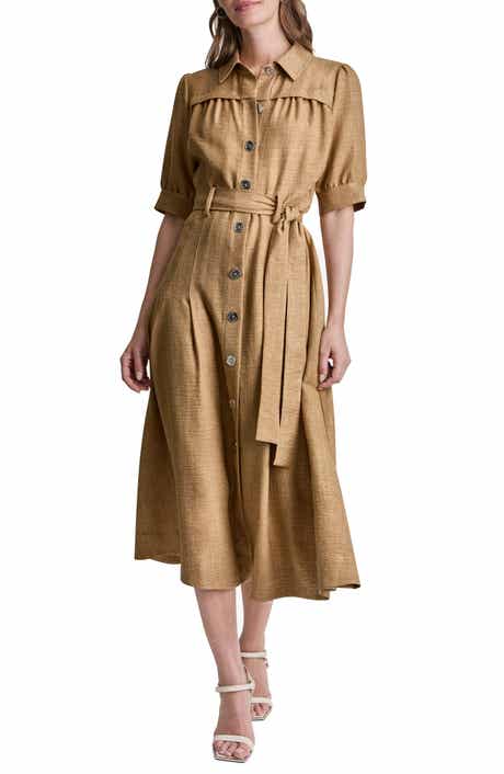 DKNY Mélange Belted Shirtdress