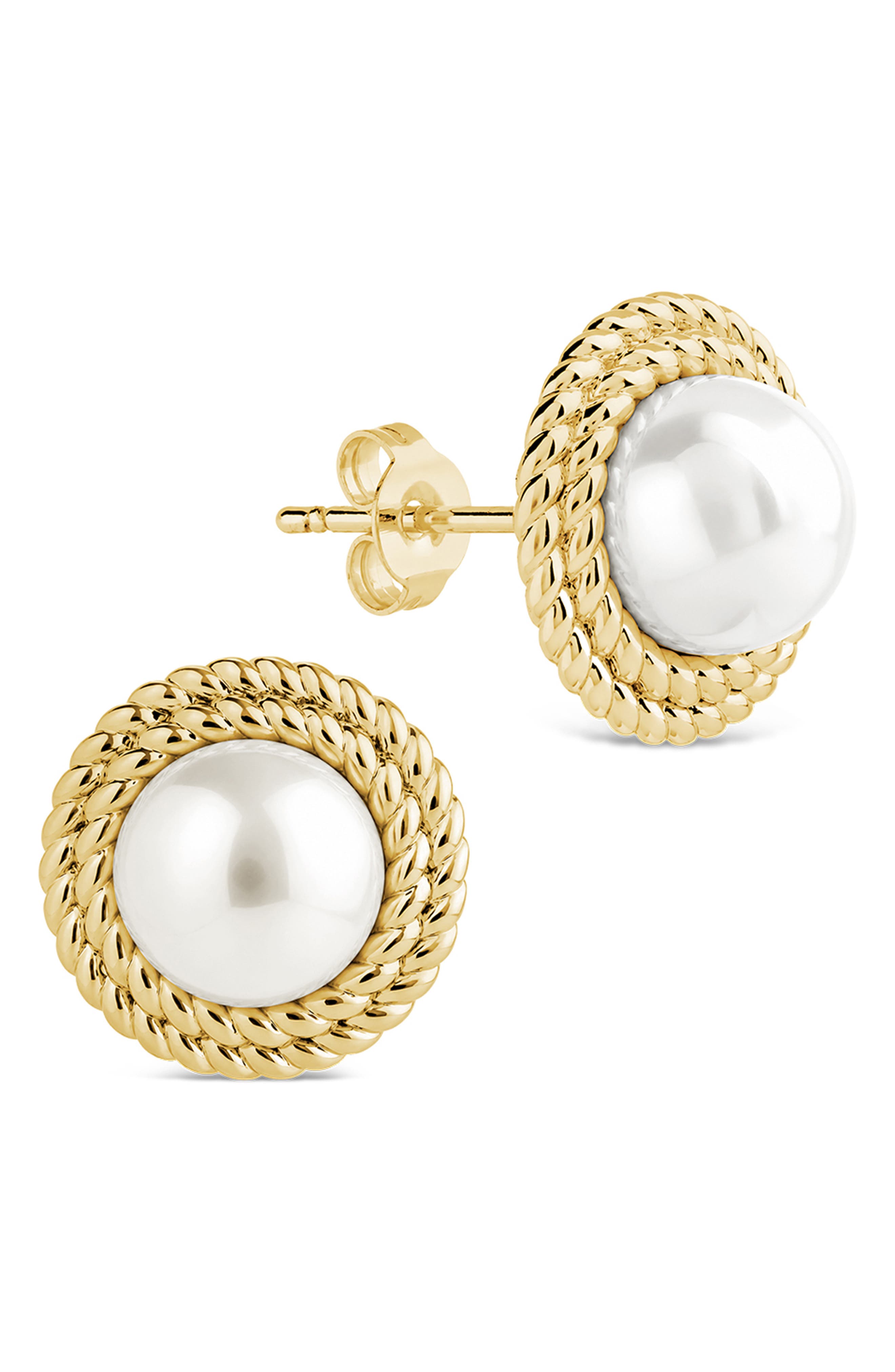 Pearl Halo Stud Earrings