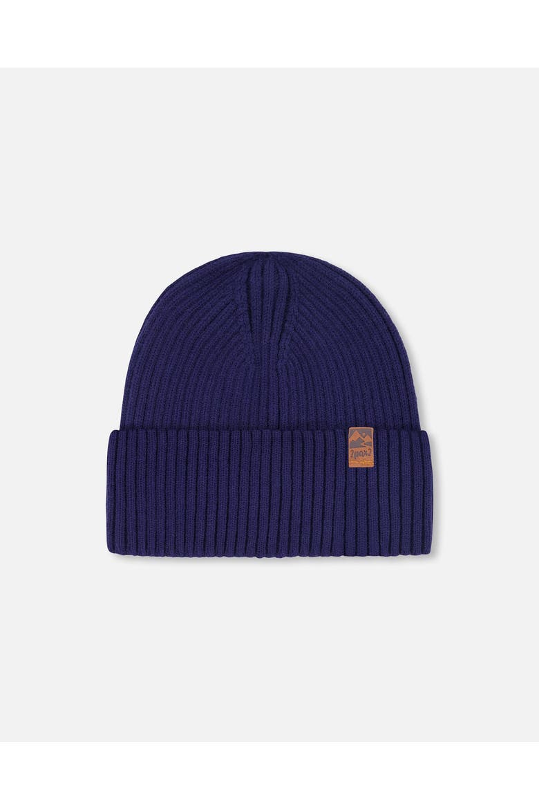 Gender Inclusive Rib Knit Beanie Hat, Main, color, Navy Blue