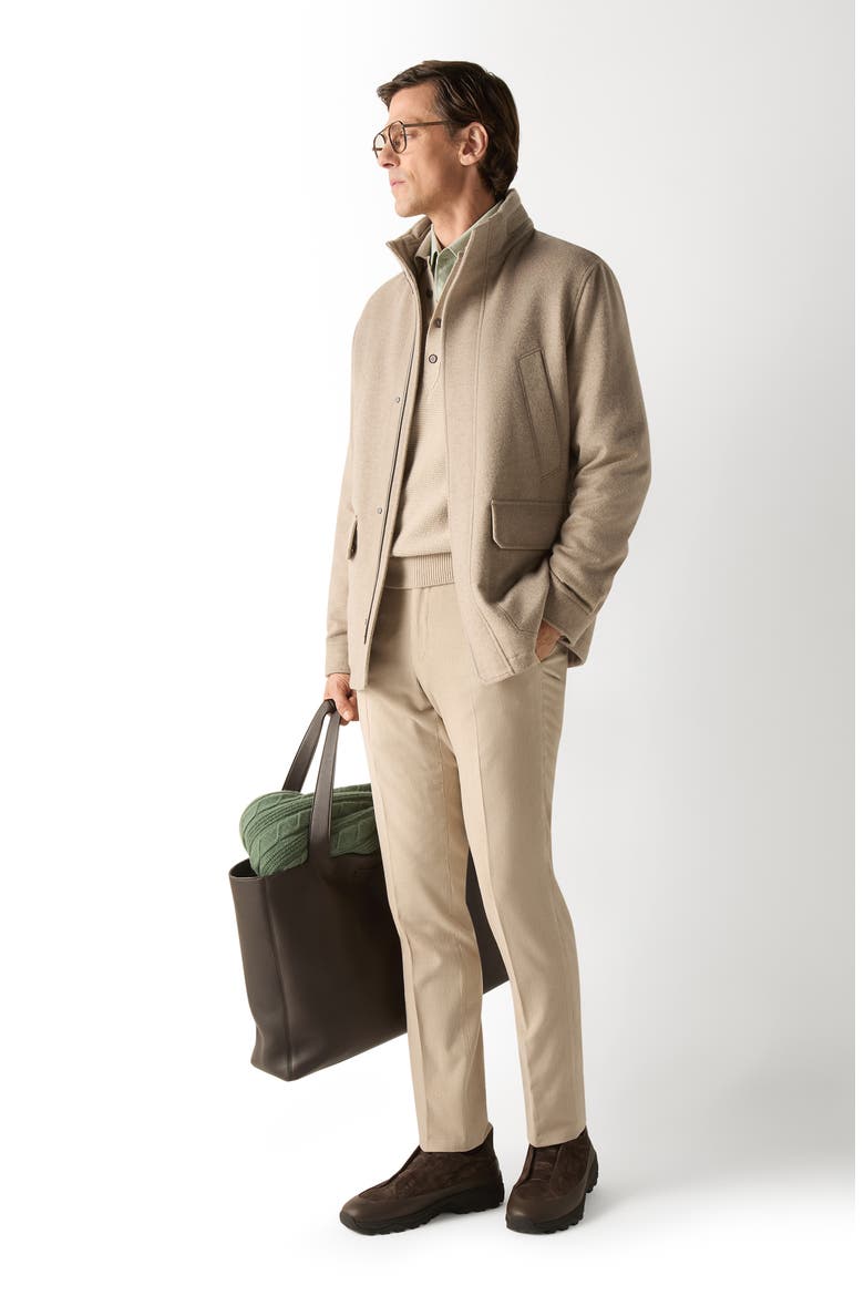 Cashco Cashmere & Cotton Button-Up Shirt, Alternate, color, LIGHT GREEN
