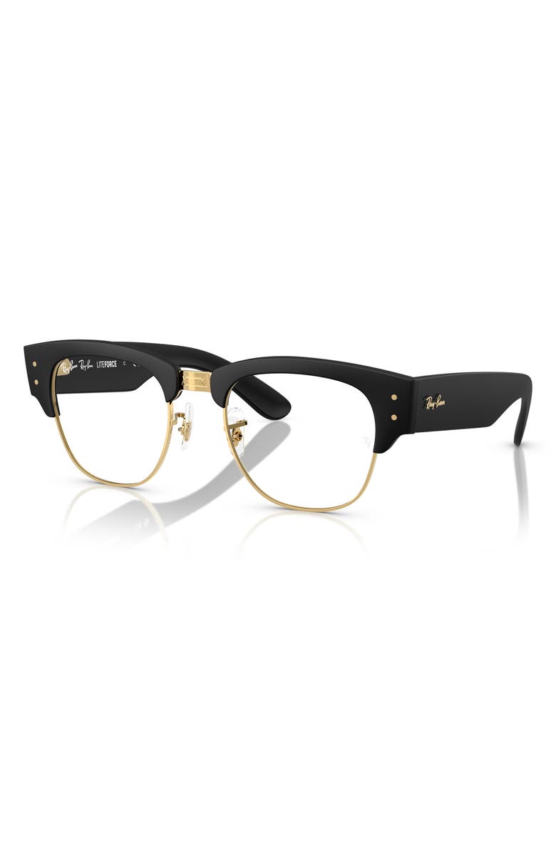 Ray-Ban Mega Clubmaster Liteforce 50mm Square Optical Glasses, Alternate, color, Black Gold