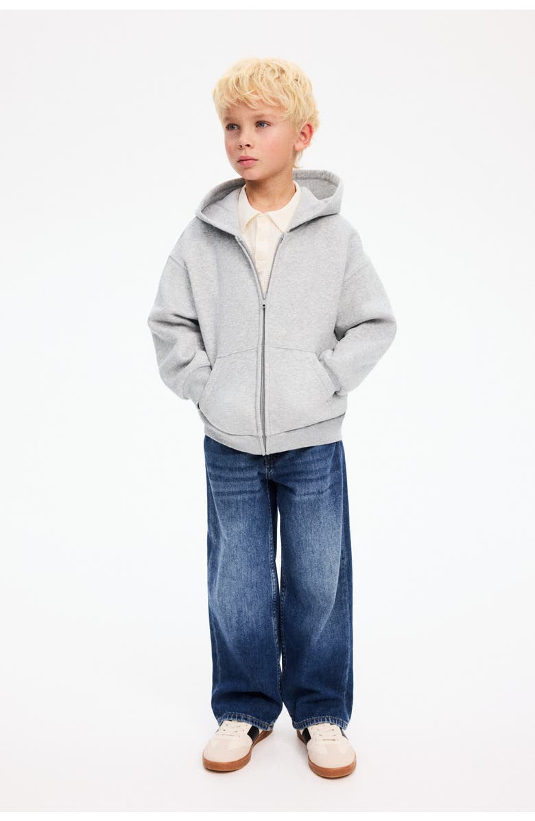 H&M Oversized hooded jacket, Alternate, color, Light Gray Melange