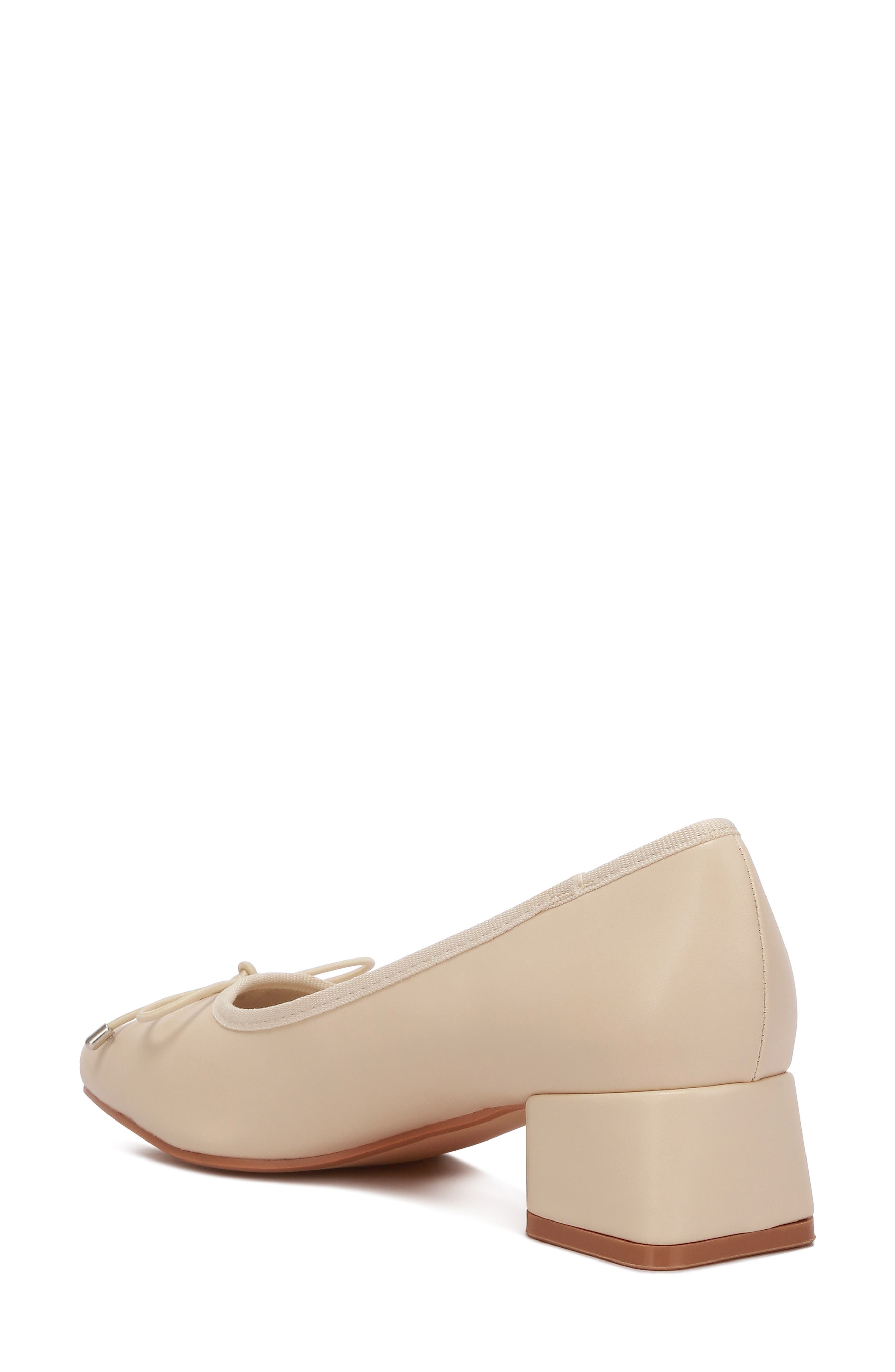 Sienna Block Heel Ballerina Pump, Alternate, color, BEIGE