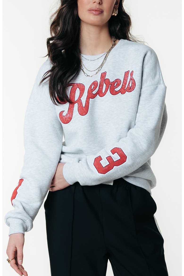 Rebel 33 Dropped Shoulder Sweat, Main, color, Light grey melange