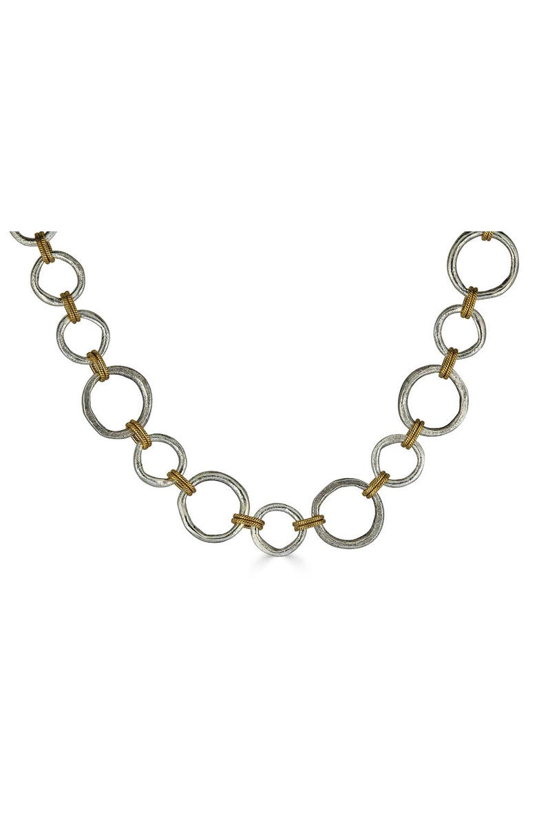 Loni Paul Jewelry Mixed Metal Sculpted Circle Necklace, Alternate, color,