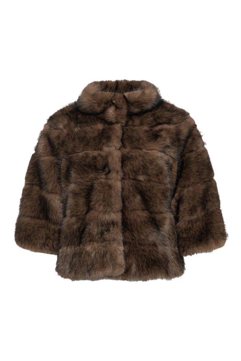 Fur-Free Sable (Faux Fur) Jacket, Alternate, color, BROWN