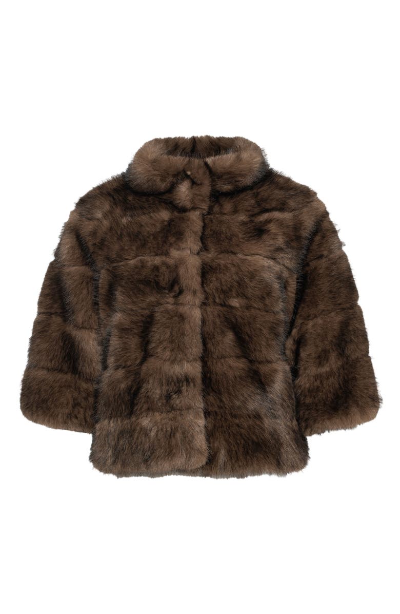 Lyla Grant Fur-Free Sable (Faux Fur) Jacket, Alternate, color, Brown