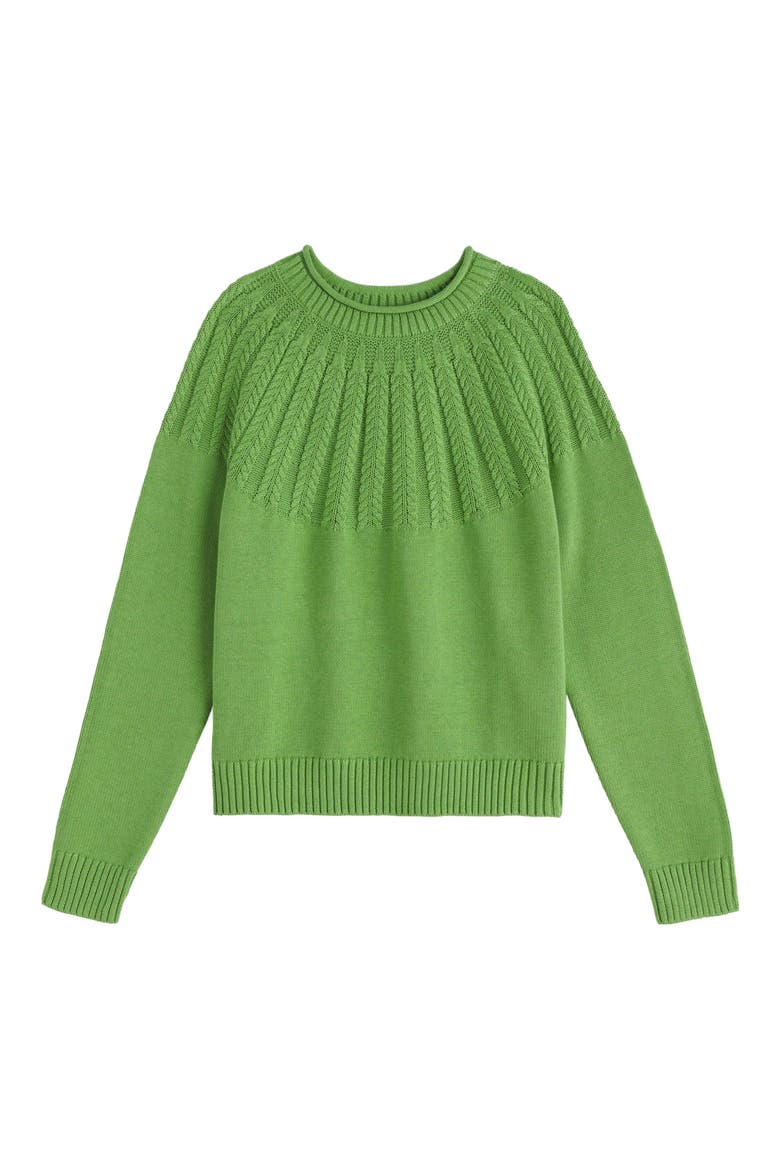 Stone Chat Organic Cotton Sweater, Alternate, color, KNIT MELANGE CLOVER LEAF