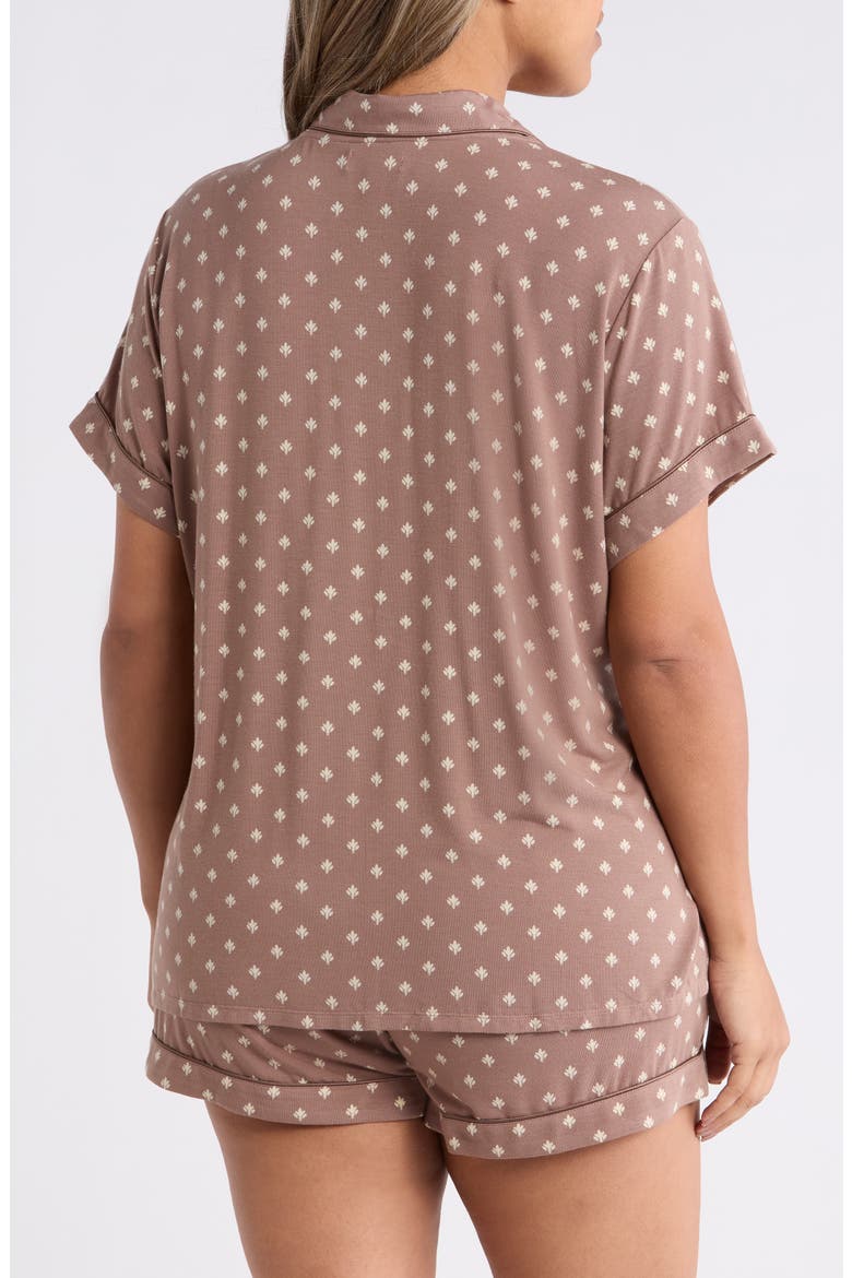 Moonlight Eco Short Pajamas, Alternate, color, BROWN WOODBLOCK FLEUR