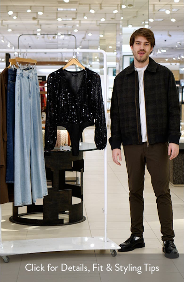 Sequin Wrap Front Bodysuit, sales video thumbnail