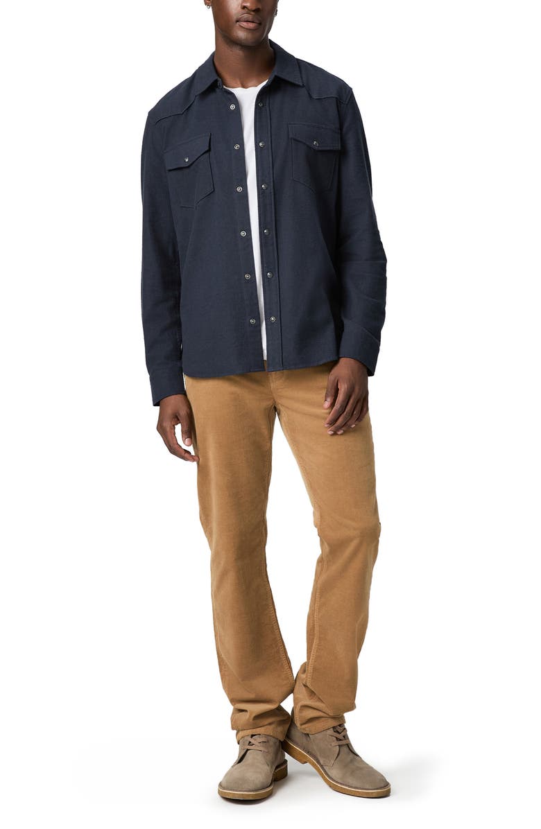 PAIGE Chenoga Cotton Snap-Up Shirt, Alternate, color, Deep Anchor