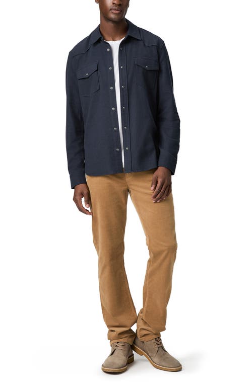 Paige Chenoga Cotton Snap-up Shirt In Blue